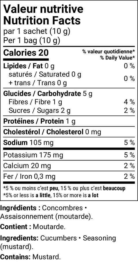 Concombre au cornichon à l'aneth