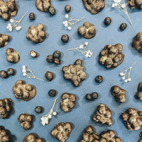 Chocolate-covered wild blueberries